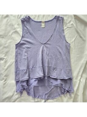 Free People Distressed Layered Boho Grunge Tank Top Size SMALL